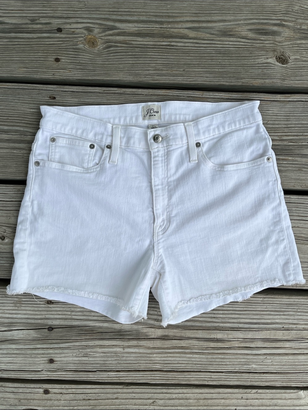 J. Crew White Denim Cutoff Shorts